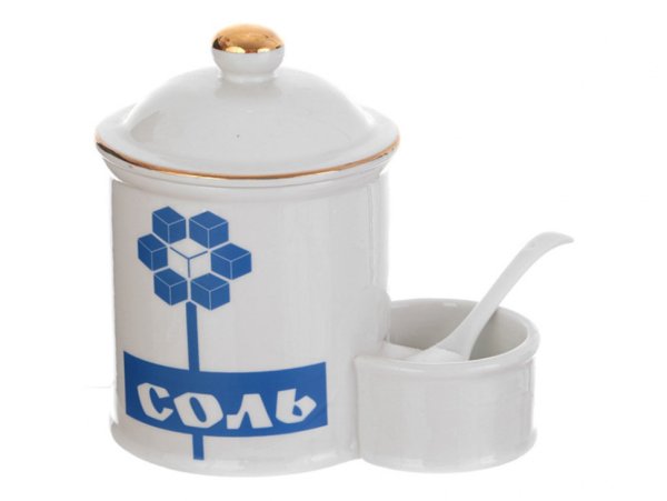Банка для соли с ложкой "классика" 16*16*14 см