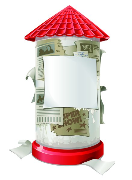 Афишная тумба в векторе