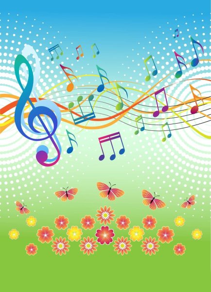 Красивый фон с нотами