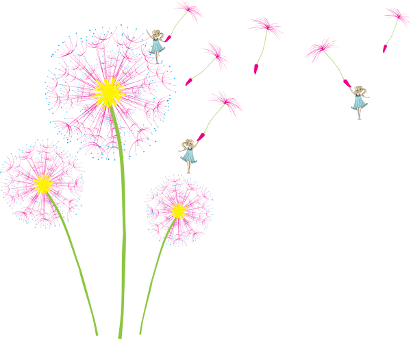 Одуванчик на белом фоне