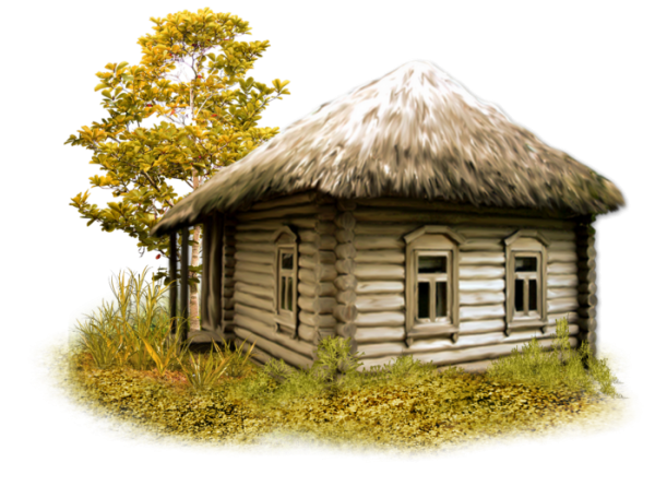 Изба на белом фоне