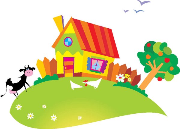 Домик в деревне мультяшный