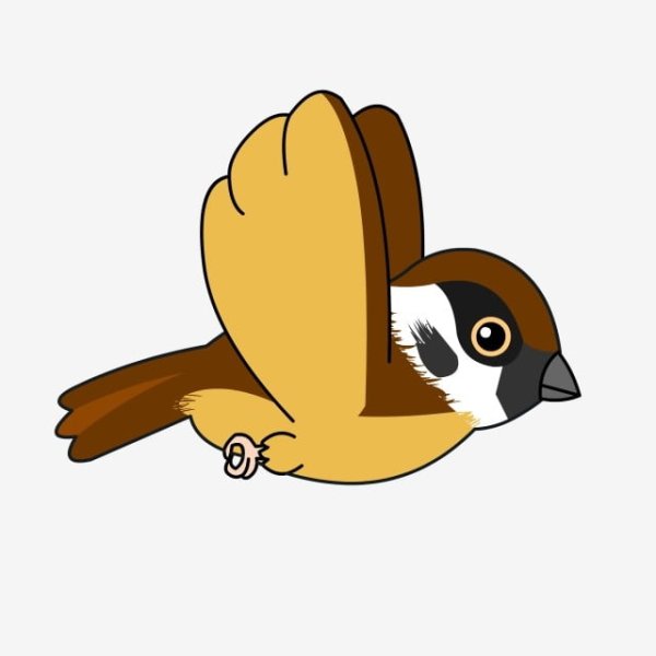 Воробей на прозрачном фоне