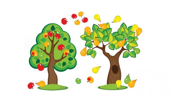 Дерево яблоня для детского сада