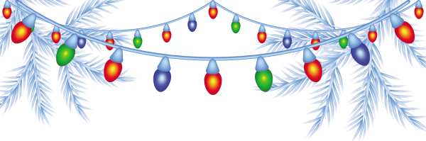Новогодняя гирлянда на белом фоне