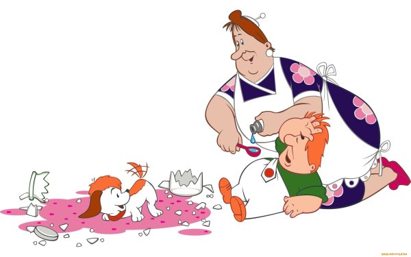 Мультфильм малыш и Карлсон Фрекен бок