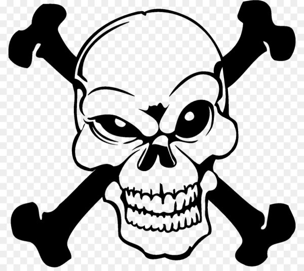 Наклейка череп с костями