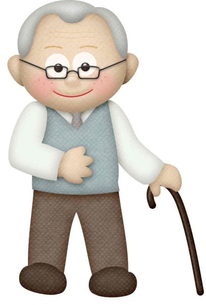 Дедушка на прозрачном фоне