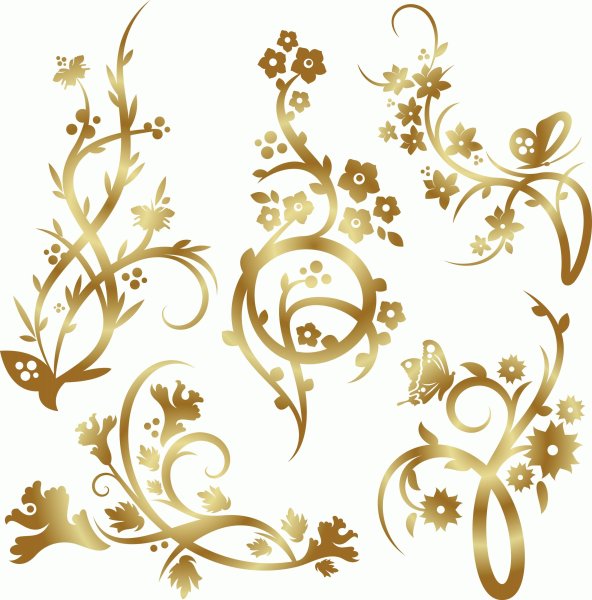 Золотой орнамент на белом фоне