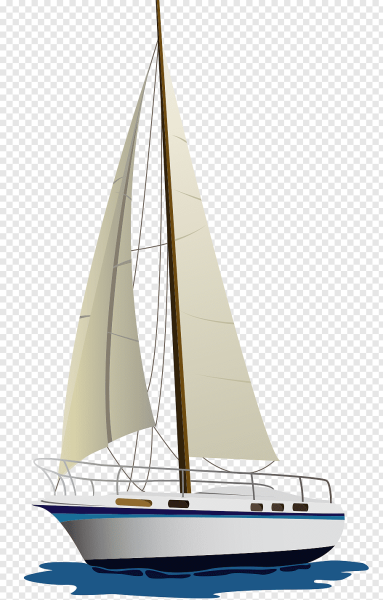 Парусная лодка на белом фоне