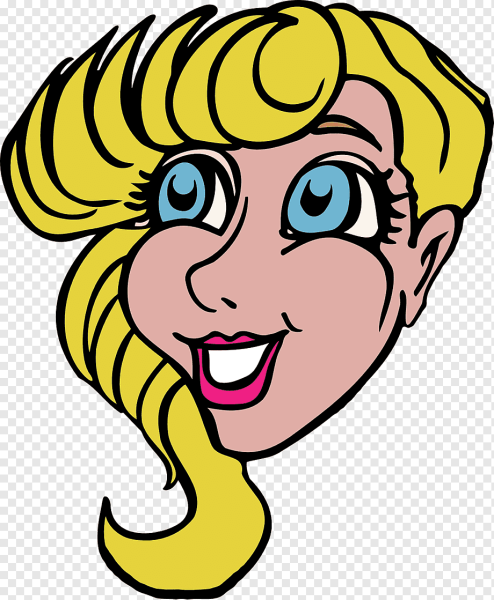 Мультяшное веселое лицо женщины