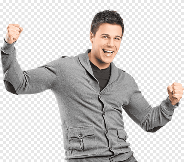 Мужчина радуется