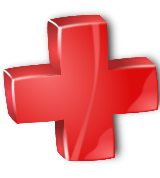 Знак плюс красный