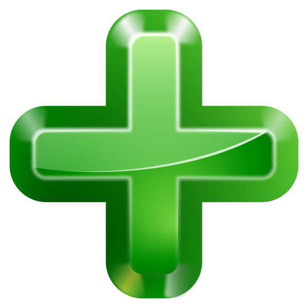 Плюс зеленый без фона