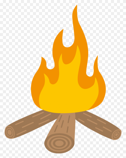 Костер в лесу без фона