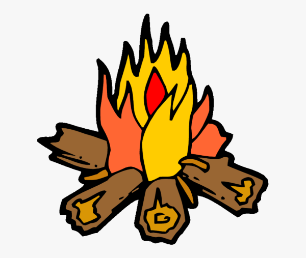 Костер на белом фоне