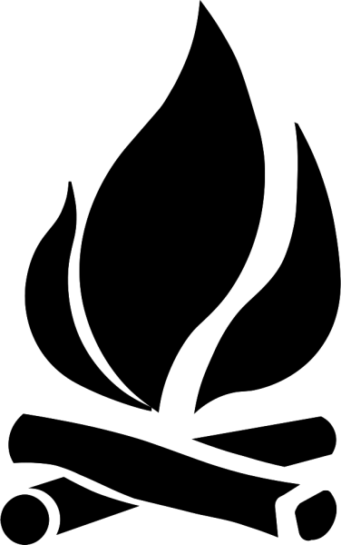 Огонь с дровами на прозрачном фоне