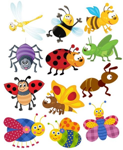 Веселые насекомые детям
