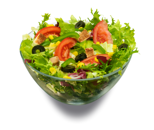 Овощной салат на белом фоне