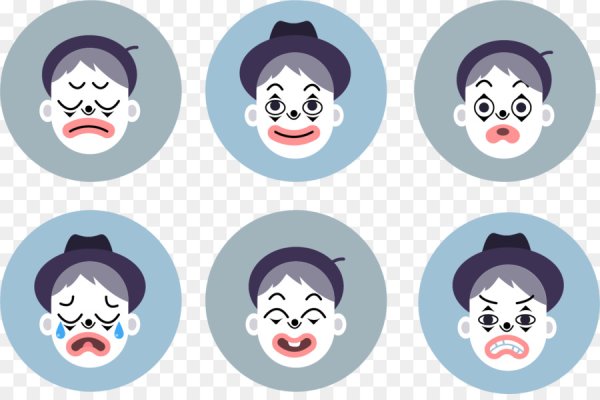 Клоун с разными эмоциями