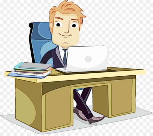 Мультяшный офисный работник