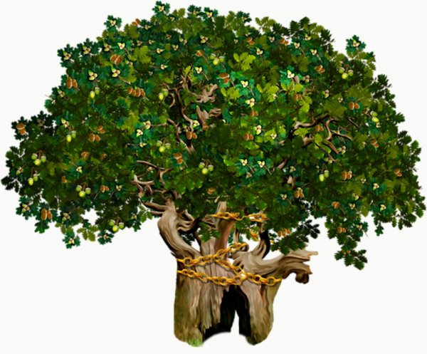 Сказочное дерево на прозрачном фоне