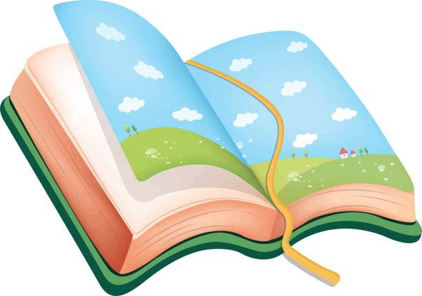 Книги на прозрачном фоне