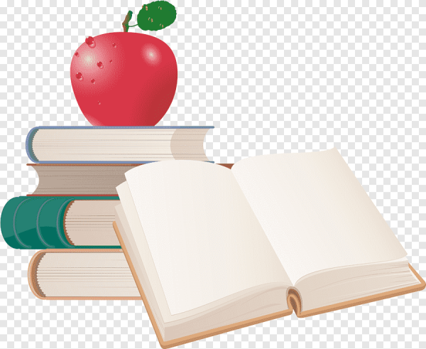 Школьные книги на прозрачном фоне