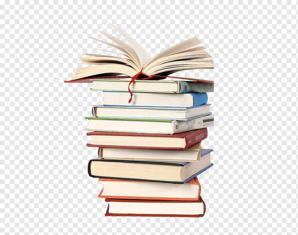 Много книг на прозрачном фоне