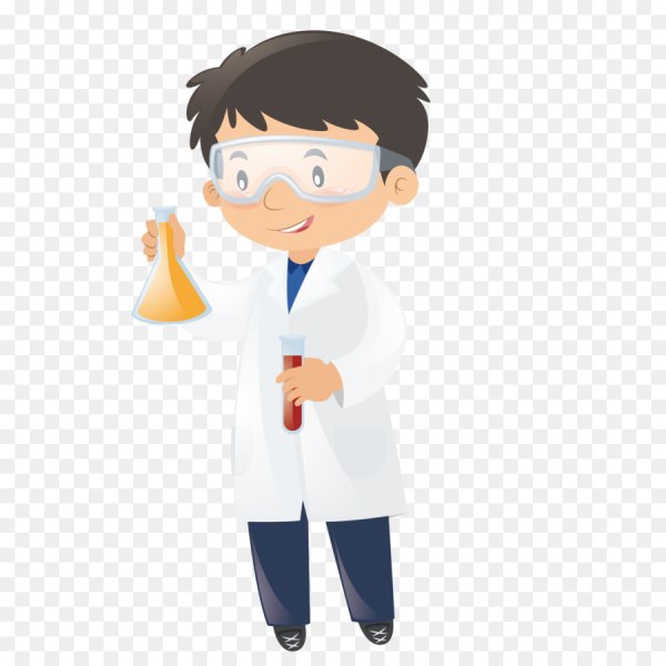 Ученый для детей на прозрачном фоне