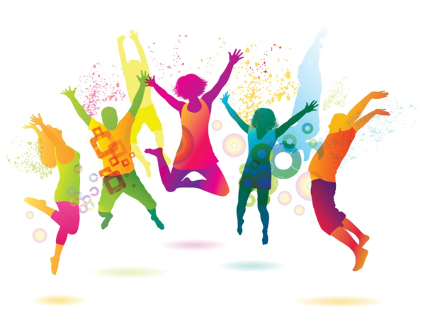 Цветные силуэты танцоров