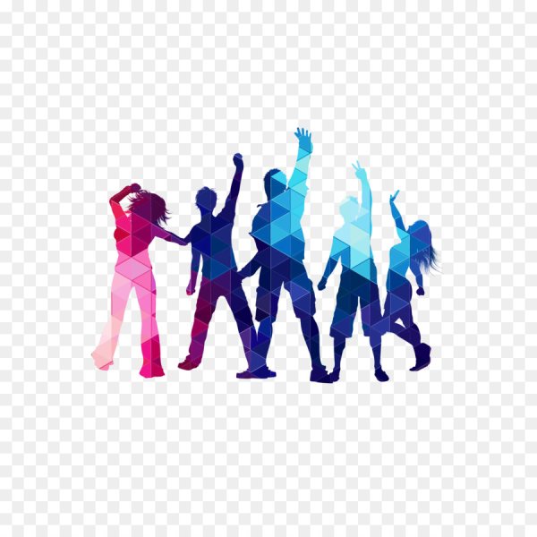 Цветные силуэты людей