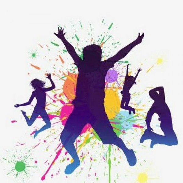 Цветные силуэты молодежи