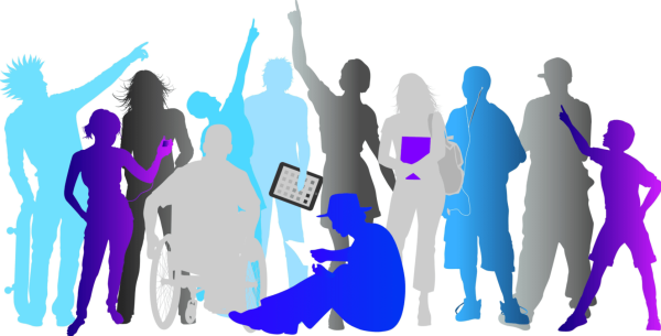 Цветные силуэты людей