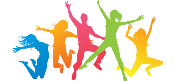 Разноцветные силуэты детей
