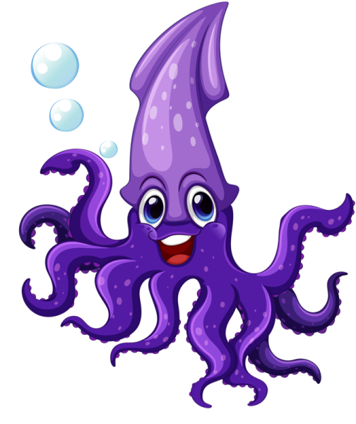 Морские обитатели на белом фоне