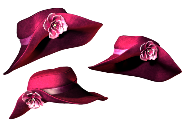 Женская шляпа на прозрачном фоне