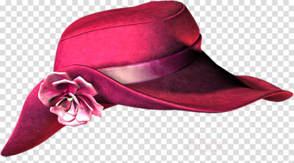 Женская шляпа на прозрачном фоне