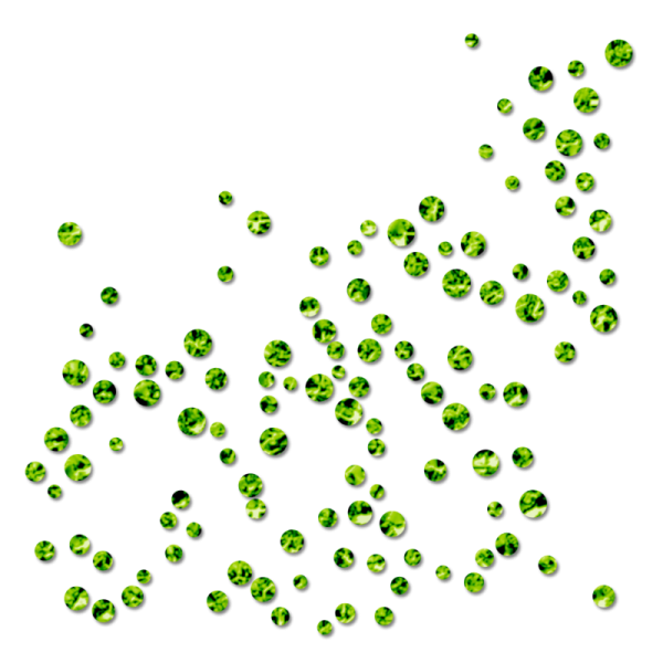 Зеленые блестки на прозрачном фоне