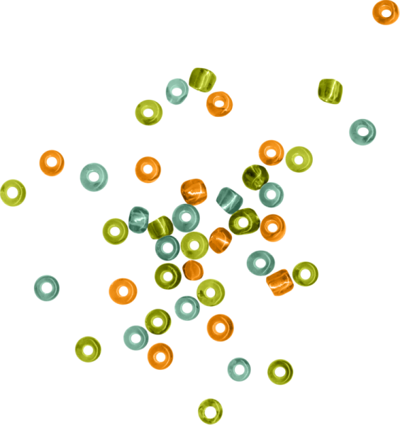 Рассыпанный бисер на белом фоне