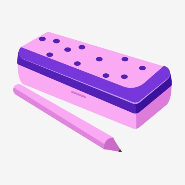 Мультяшный пенал на прозрачном фоне