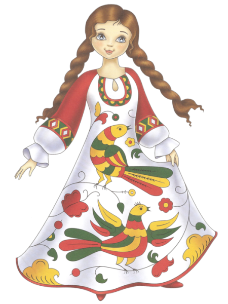 Девица красавица на белом фоне