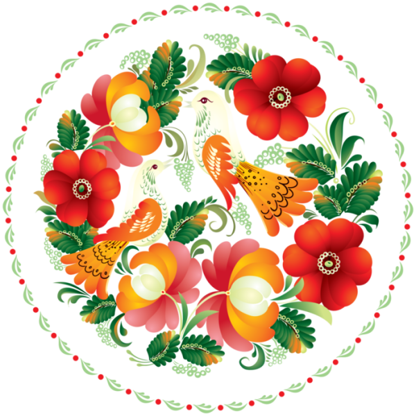 Цветочный орнамент в круге