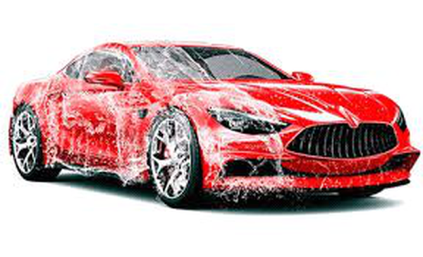 Мойка автомобиля на белом фоне