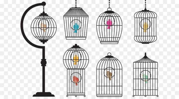 Птичка в клетке вектор