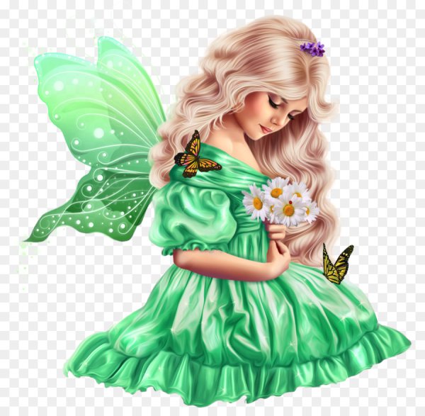 Сказочная Фея на белом фоне