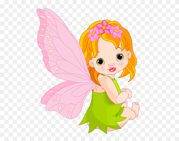 Маленькие феи на прозрачном фоне