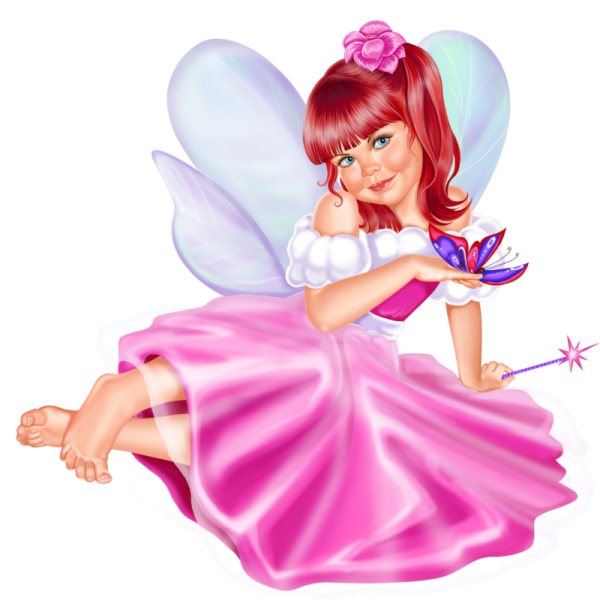 Сказочные феи на прозрачном фоне
