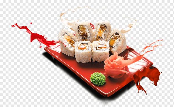 Суши роллы на белом фоне