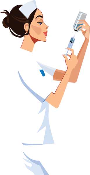 Медсестра и пациент на прозрачном фоне